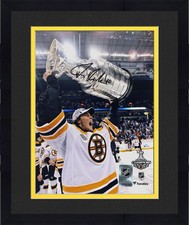 Framed Tuukka Rask Bruins Signed 8x10 2011 Stanley Cup Champs Raising Cup Photo