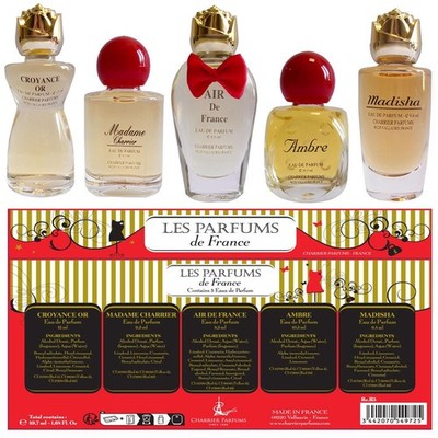 Eau de Parfum Set 5 Mini 49.7ml Charrier Parfums France Collection Luxe
