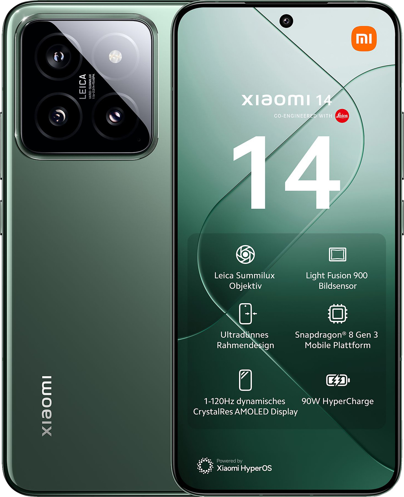 Xiaomi 14 5G Dual-SIM 512 GB grün Smartphone Handy Mobile Android WOW