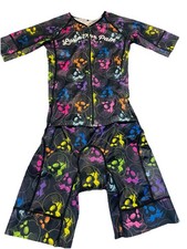 Love the Pain Men's M Triathlon Kit Tri Suit Cycling Black with Colorful Skulls