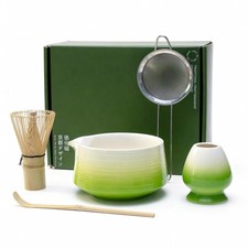 Matcha Tea Set, Japanese Matcha Kit with Ceramic Bowl Holder, Bamboo Whisk ...