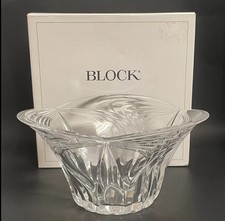 VTG Horizon by BLOCK Clear Crystal Bowl 10” Japan Box 2006 Swirl Pattern Decor