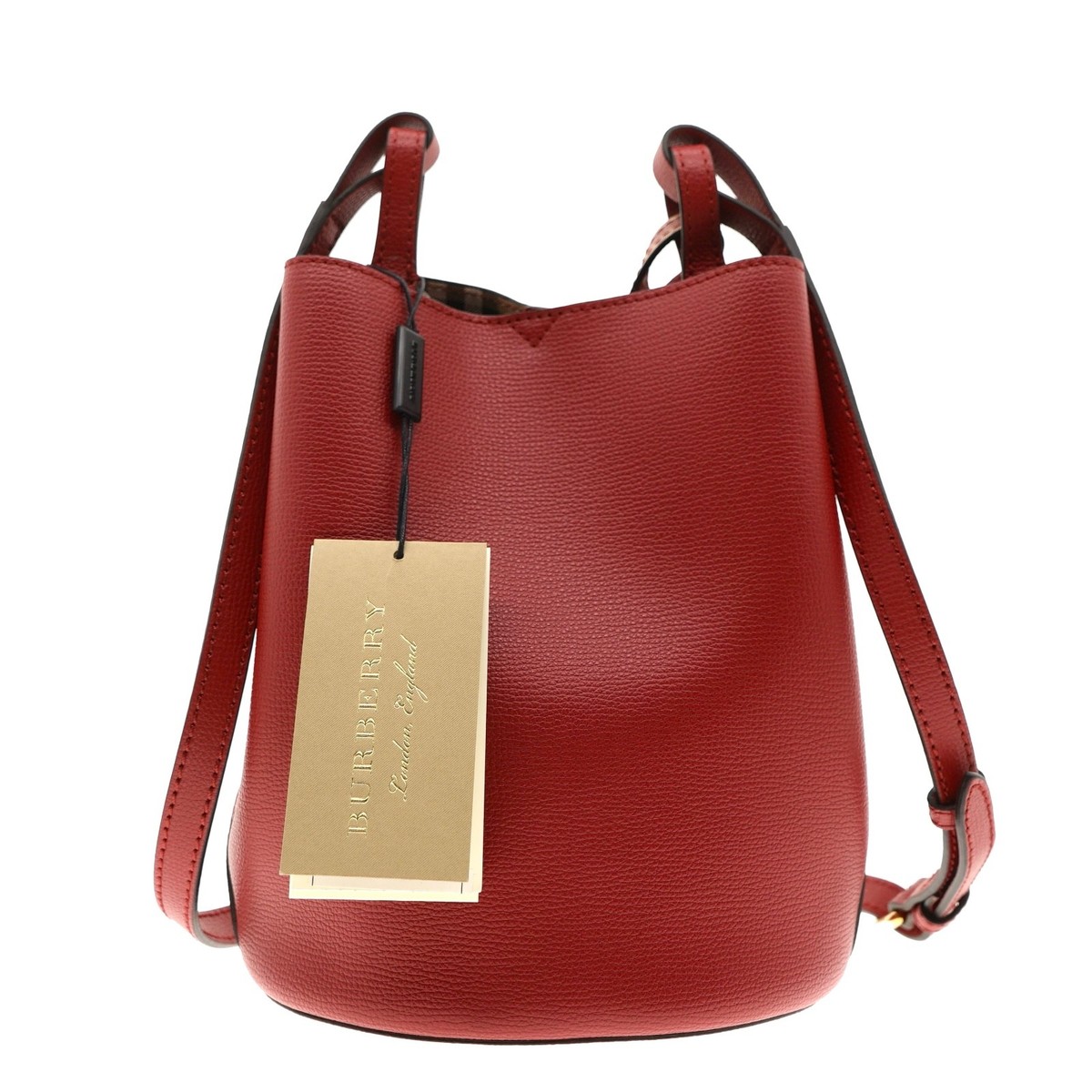 Burberry Lorne Crossbody Bucket Bag Red House Check New | eBay