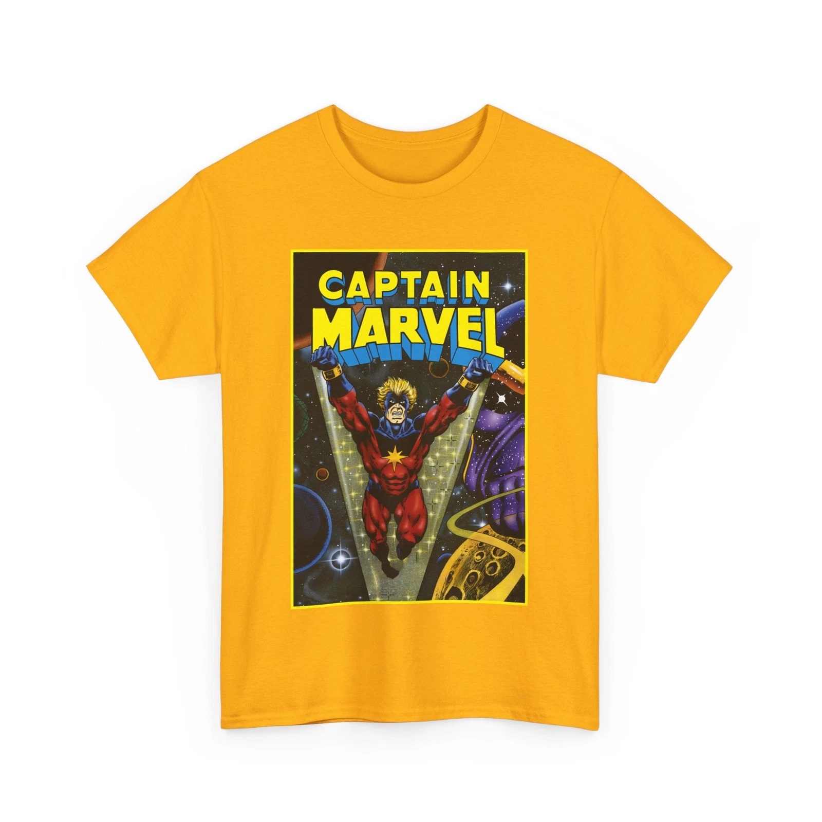 Captain Marvel T-Shirt - Jim Starlin Art - Mar-Vell - Thanos - Marvel Comics