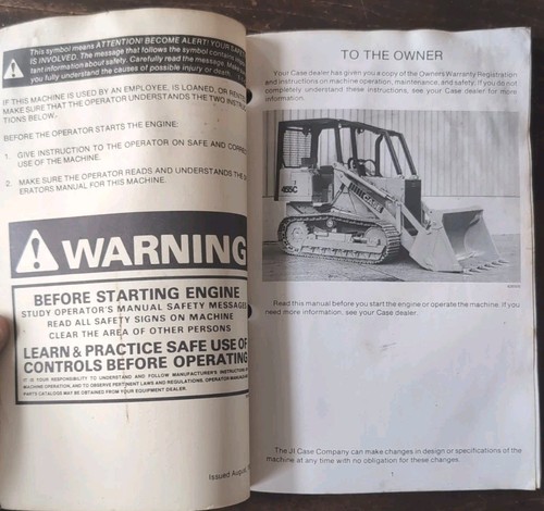 OEM Factory Case 450C 455C Crawler Dozer Operators Manual 9-12881 - Picture 3 of 9