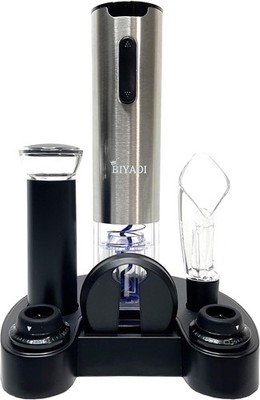 Electric Wine Opener Set with 6-in-1 Accories, Automatic Corkscrew,