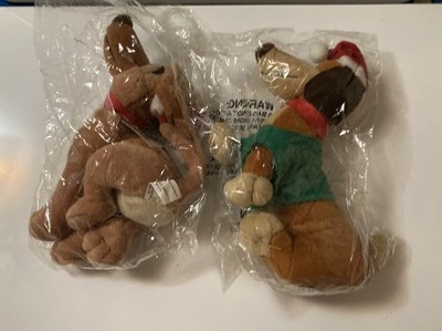 ロイヤルドルトン【Christmas Cheer】仔犬1995 Xmasプレート VTG All Dogs Go To Heaven Christmas Carol Plush Pair Charlie
