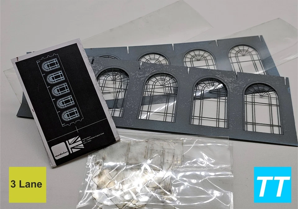 Modelux TT GAUGE 'Cheltenham' 3 Lane GLAZING PACK