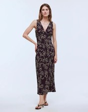 Madewell Ariana Midi Dress In Black Iris Size 0