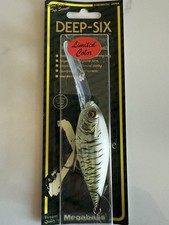New Megabass USA Deep-six 6 Crankbait Limited Edition Rare GP SB White Tiger