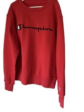 Champion Reverse Weave Crewneck Sweatshirt Red Youth Size Medium
