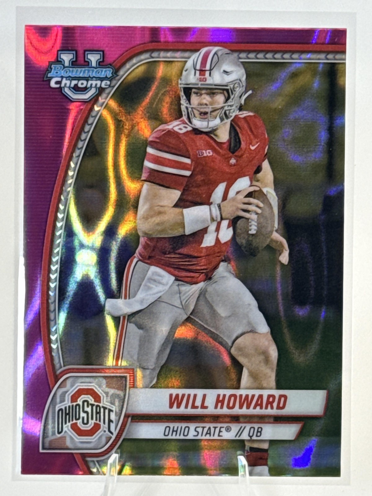 2024 Bowman University Chrome - Will Howard Pink Lava Refractor #182