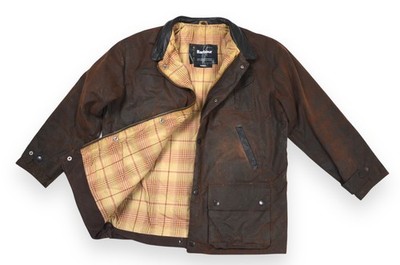 Barbour Bushman Jacket Men's Wax Brown Leather Collar A1551 England Size L