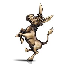 Donkey Metal Car Emblem 3D Hood Badge Sticker Cute Decorative Decal for bronze