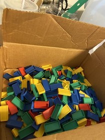 Vintage FUN  DOMINO RALLY DELUXE Straights,curves, slide, bridge. Not Legos