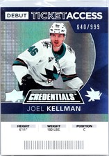 2021-22 Upper Deck Credentials JOHN LEONARD #68 Debut Ticket Access Sharks