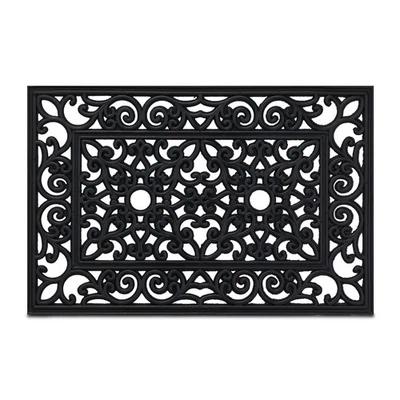 Felpudo de goma alfombra decorativa doormat negro 1,3 kg 60x40 cm - Imagen 1 de 4