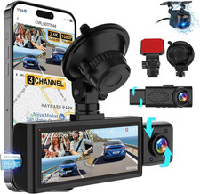 Dash Cam Front Rear and Inside, 3 Channel Dual Camera S61-3Channel-2.5K