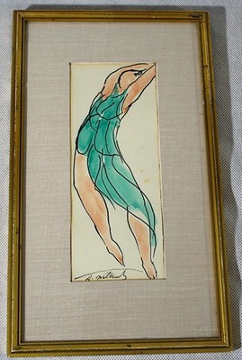 Abraham Walkowitz - Isadora Duncan - Modernist Watercoler - Ink Original