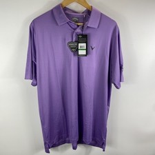 Callaway Opti-Dri Polo Mens Large Purple Golf Performance Stretch Hybrid