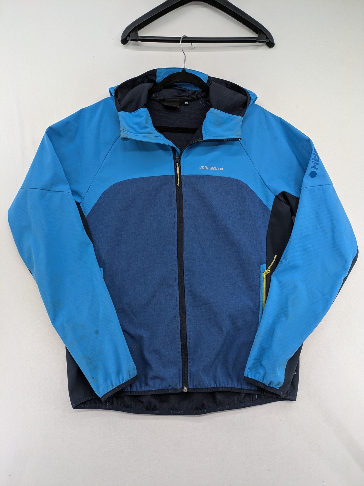 Icepeak Herren Softshell Jacke mit Kapuze 52 L blau Full Zip Outdoor Wandern