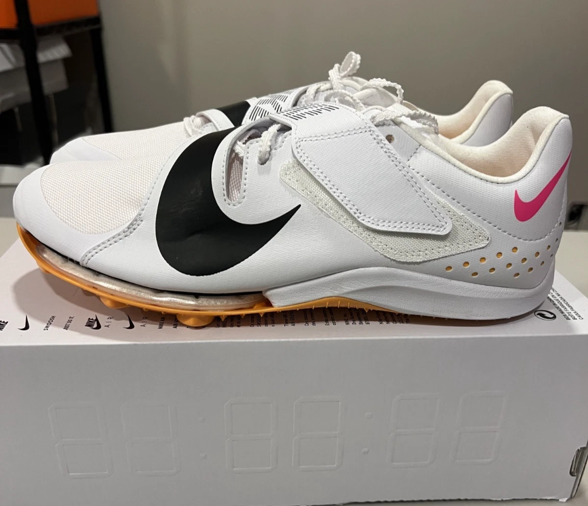 Nike Air Zoom Long Jump Elite White Hyper Pink Orange for Sale