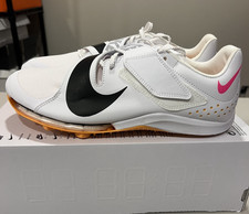 Size 9.5 Men's- Nike Air Zoom Long Jump Elite White Hyper Pink Orange CT0079-101