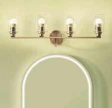 KICHLER Gioe 32.25 in 4-Light Vanity with Clear Fluted Glass in Champagne Bronze