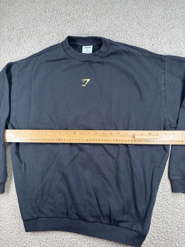 Gymshark Felpa Donna Taglia XS Nera Grafica Manica Lunga Oversize Relaxed - Foto 8 di 10