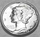 1945 D MERCURY DIME SUPERB GEM BU No Reserve  *J1896