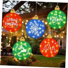 5 Pcs 12 Inch Christmas Ball Ornament Lights 16.4ft Christmas Decorations Cute