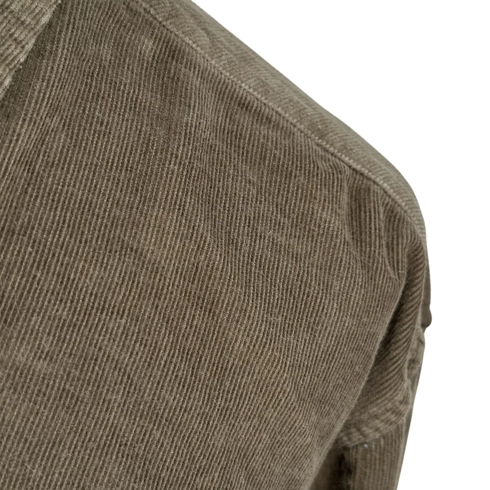 Prana Corduroy Shirt Mens XL Olive Green Cotton Long Sleeve Pearl Snap Button-Up - Image 3 of 4