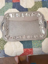 Shelton Ware Vintage Embossed Chrome Serving Platter 11.5"