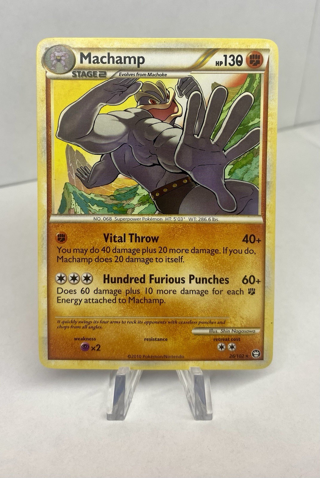 Pokemon TCG Machamp 26/102 Rare HGSS Triumphant NM 