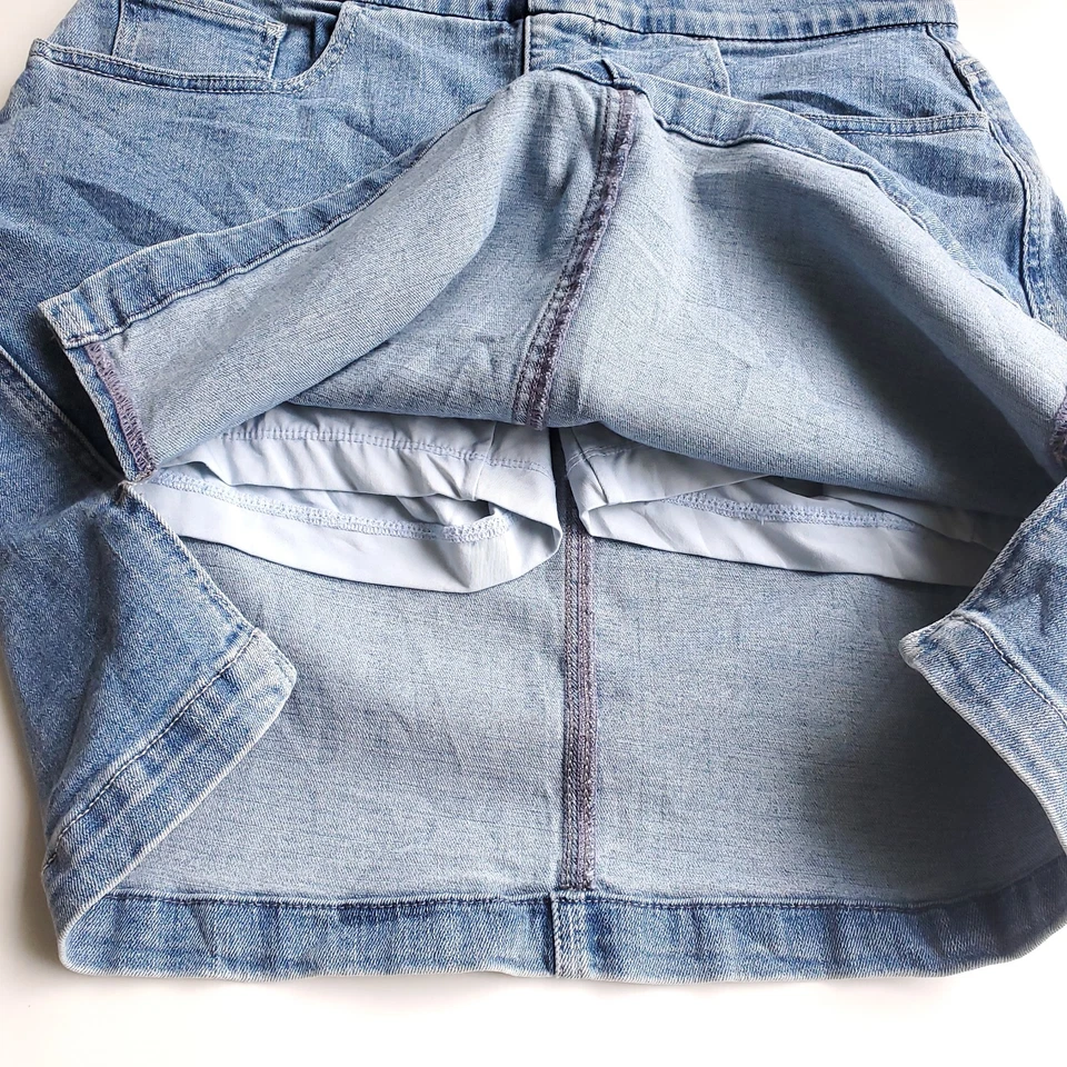 JAG на ходу джинсовой ткани высоты skort Sz 8 Silver Lake синий тянуть на подкладке карманы - Изображение 3 из 4