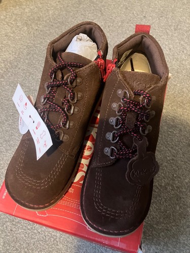 Kickers boys suede brown Boots Size Uk 2 Eu 34 new - Picture 10 of 14