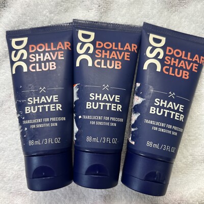 DSC Dollar Shave Club Lot Of 3 Shave Butter 3 Oz Each Sensitive Skin Sealed New