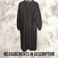 Geiger Austria 100% Boiled Wool Women's Long Over Coat Sz 10 (40 Euro Black Euc