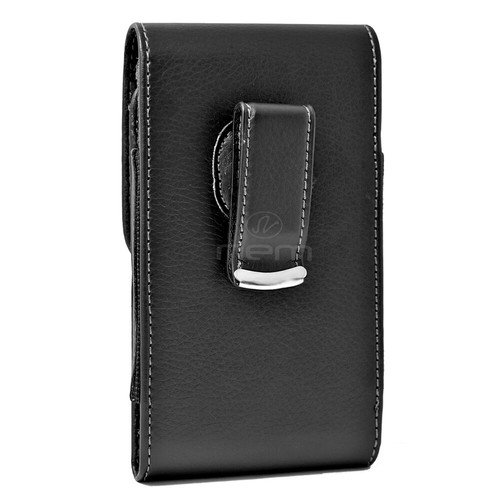 Black Vertical Leather Cover Belt Clip Side Holster Case Pouch For HTC U11 life - Picture 2 of 4