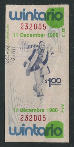 CANADA REVENUE ONTARIO VINTAGE "WINTARIO" LOTTERY TICKET