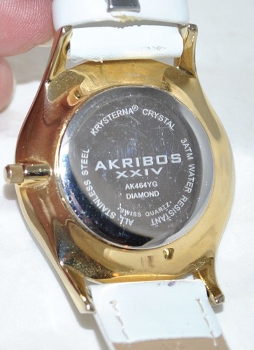 Akribos XXIV Diamond “Brillianaire” Watch Diamond Accent Bezel in Pouch AK464YG - 第 7/8 張圖片