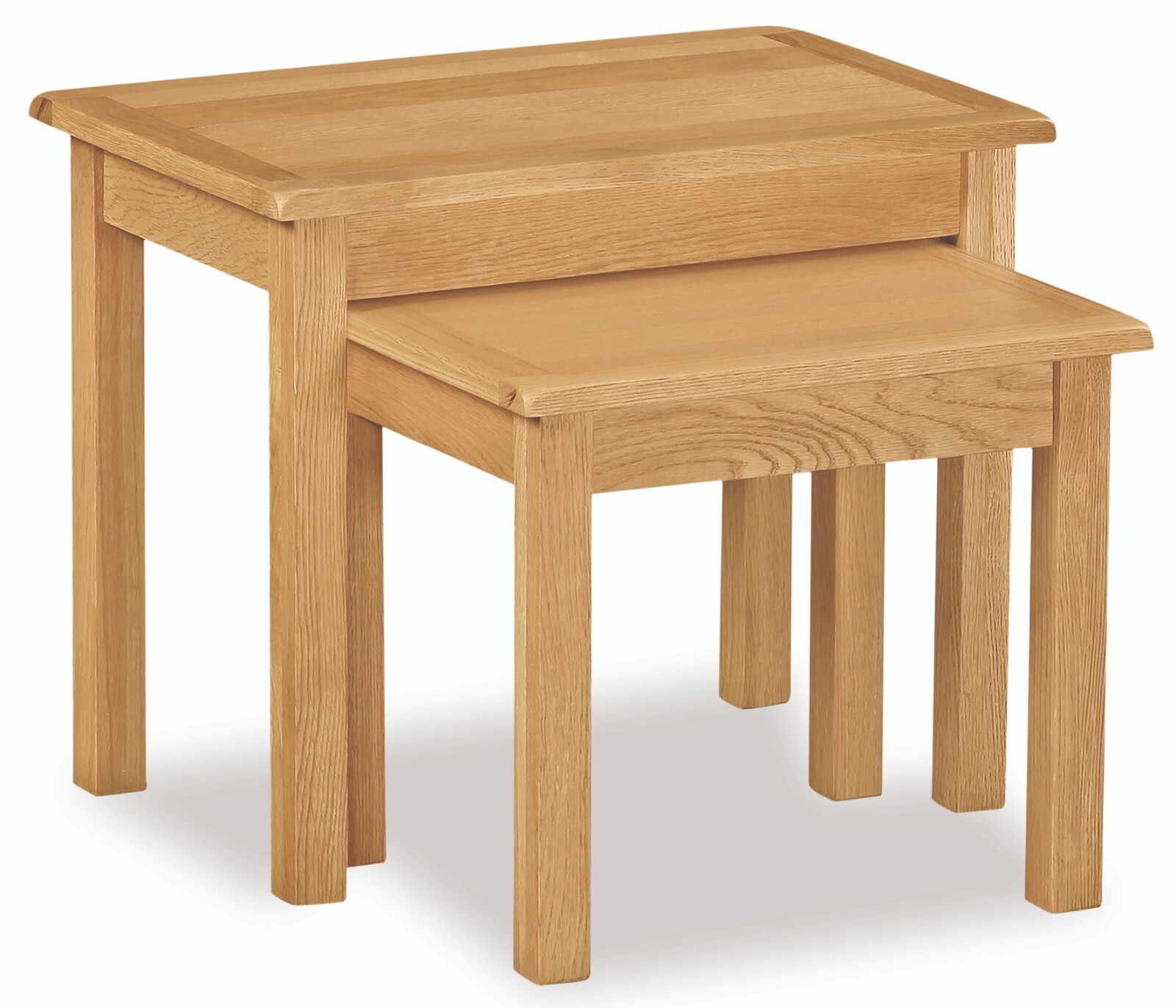 Baysdale Rustic Oak Nest Of 2 Tables / Small Side End Tables / Nesting Tables