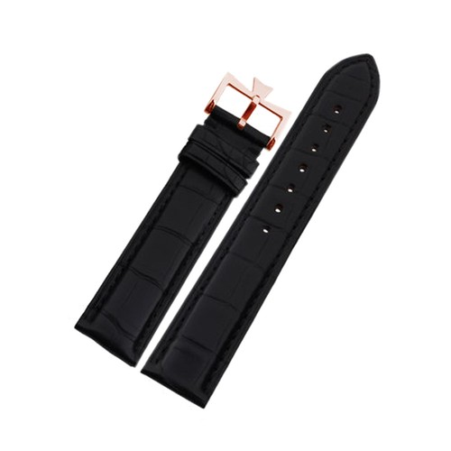 Nueva correa de reloj de cuero genuino negro de 20 mm para Vachero- Constant!n - Imagen 4 de 4