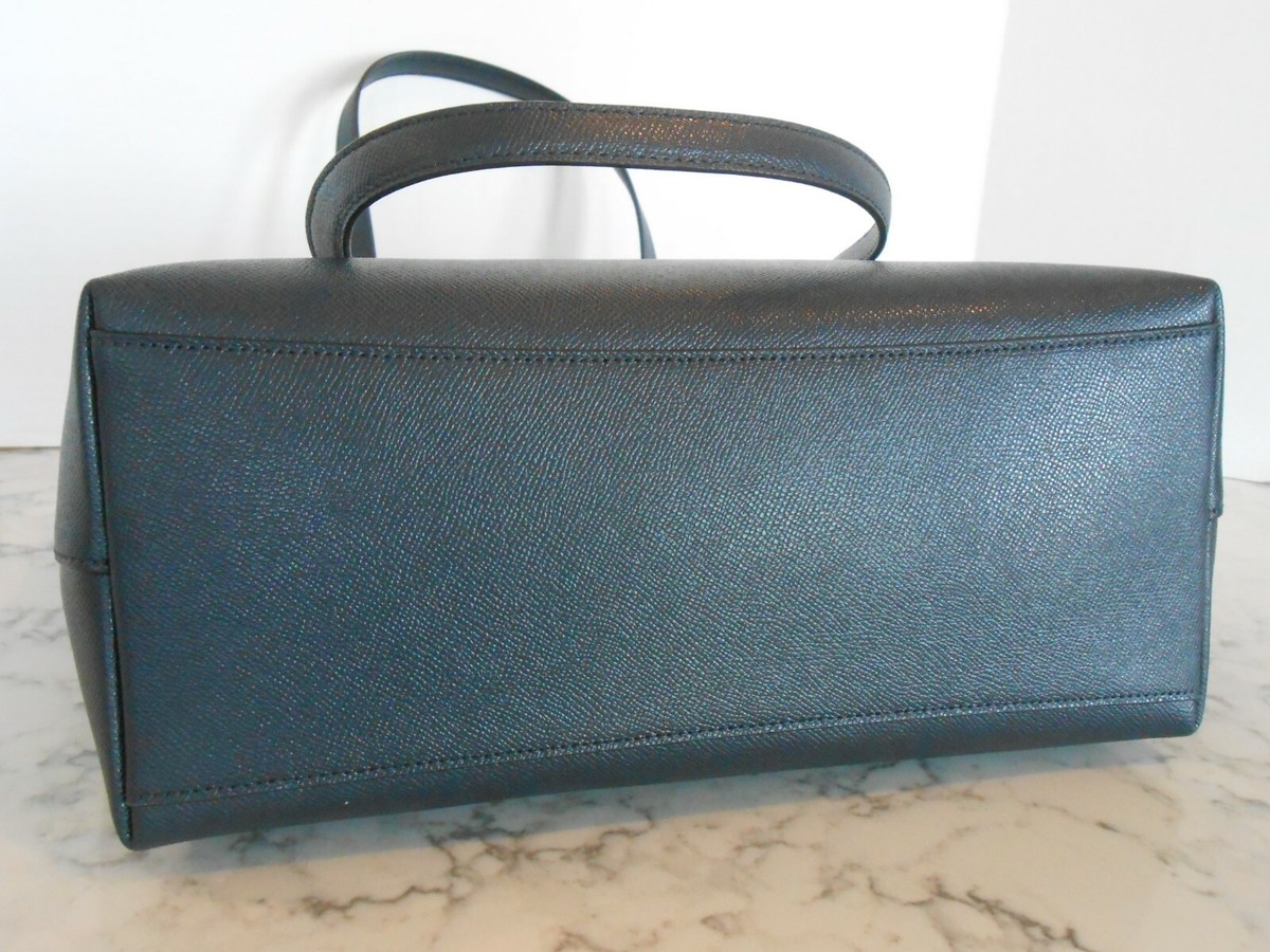 COACH 79608 Crossgrain Leather Gallery Tote IM/MIDNIGHT BLUE New