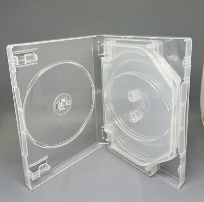 2 PCS NEW HIGH QUALITY 27MM MULTI-8 DISC DVD CASE, M-LOCK HUB, CLEAR, DB27-8C