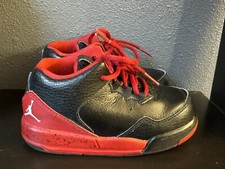 Nike Flight 2014 Jordan Black Red Leather 705162-016 Toddler US 8C