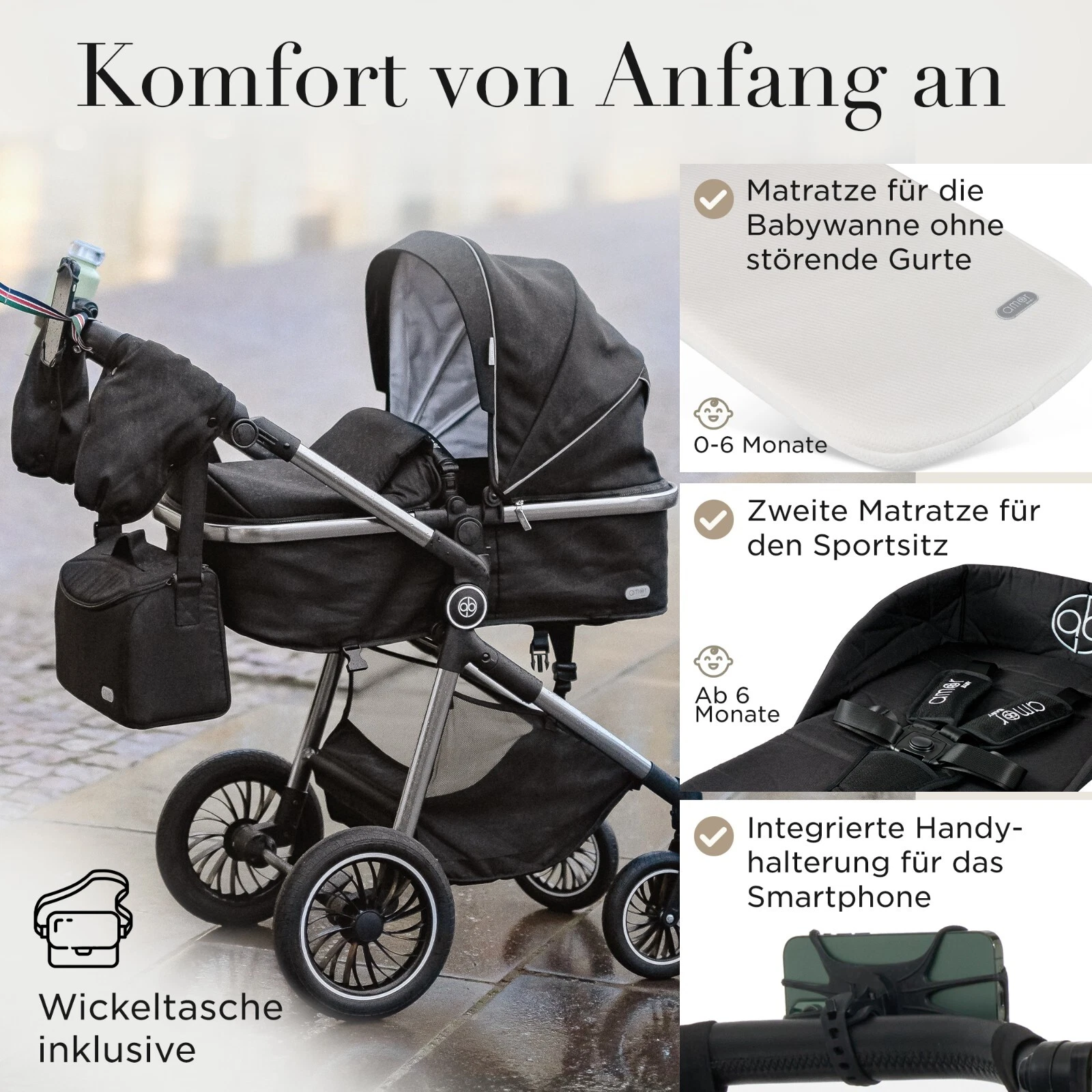 Amor Baby Primus 3-in-1 Kinderwagen  Isofix Babyschale, Buggy und mehr |  eBay.de
