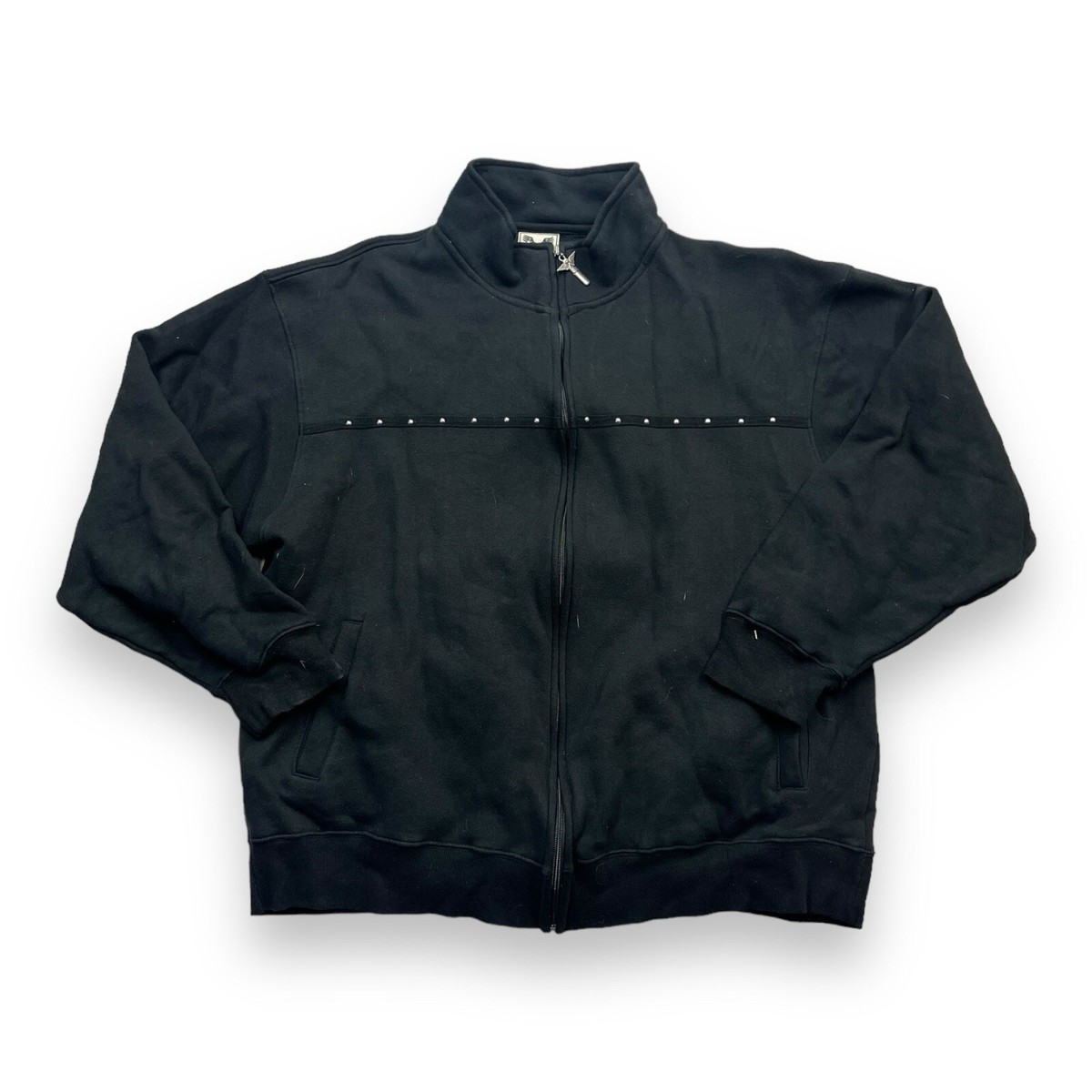 Vintage Y2K Avirex Black Sweatshirt Track Jacket Fleur De Lis Art Style Xxl