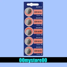 5pc NEW SONY/MURATA CR1616 DL1616 Lithium 3V Watch Battery - Ships From CA