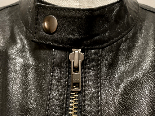 NWOT ASOS Black Leather Body Cotton Lining Fits Chest 38-40" Moto Biker Jacket M - Picture 7 of 13